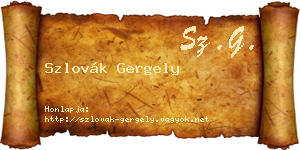 Szlovák Gergely névjegykártya